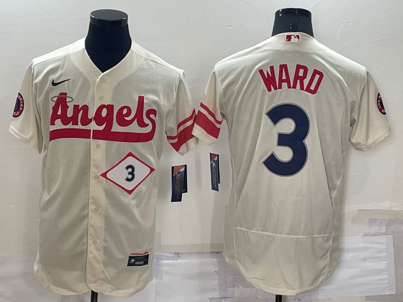 Men Los Angeles Angels 3 Ward Cream City Edition Elite Nike 2022 MLB Jerseys